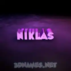 niklas in Big Purple style - 3D name wallpaper