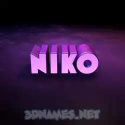 niko in Big Purple style - 3D name wallpaper