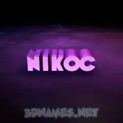 nikoc in Big Purple style - 3D name wallpaper