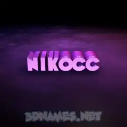 nikocc in Big Purple style - 3D name wallpaper