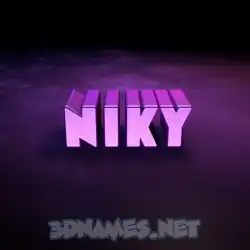 niky in Big Purple style - 3D name wallpaper