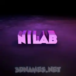 nilab in Big Purple style - 3D name wallpaper