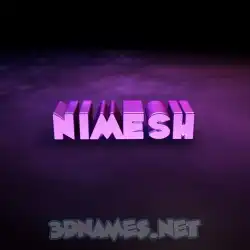 nimesh in Big Purple style - 3D name wallpaper
