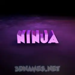 ninja in Big Purple style - 3D name wallpaper