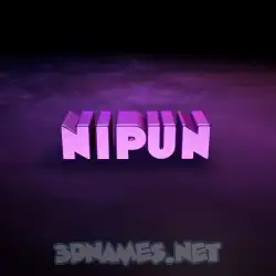 nipun in Big Purple style - 3D name wallpaper