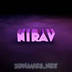 nirav in Big Purple style - 3D name wallpaper