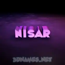nisar in Big Purple style - 3D name wallpaper