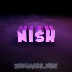 nish in Big Purple style - 3D name wallpaper