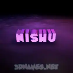 nishu in Big Purple style - 3D name wallpaper