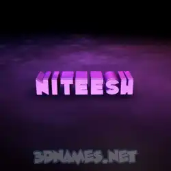 niteesh in Big Purple style - 3D name wallpaper