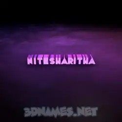 nitesharitha in Big Purple style - 3D name wallpaper