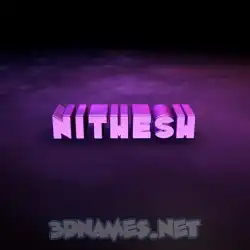 nithesh in Big Purple style - 3D name wallpaper