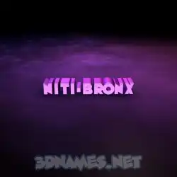 niti-bronx in Big Purple style - 3D name wallpaper