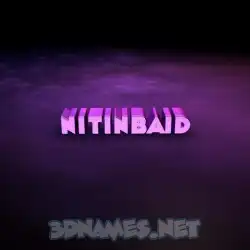 nitinbaid in Big Purple style - 3D name wallpaper