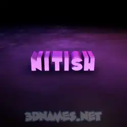 nitish in Big Purple style - 3D name wallpaper
