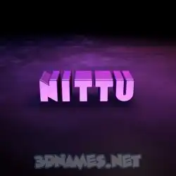 nittu in Big Purple style - 3D name wallpaper