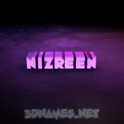 nizreen in Big Purple style - 3D name wallpaper