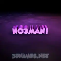 no3mani in Big Purple style - 3D name wallpaper