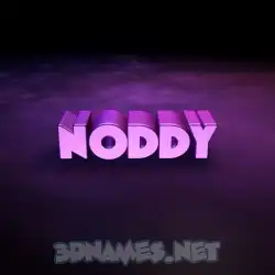 noddy in Big Purple style - 3D name wallpaper