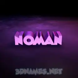 noman in Big Purple style - 3D name wallpaper