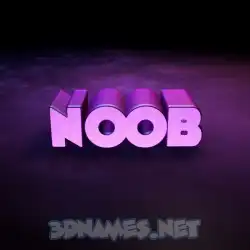 noob in Big Purple style - 3D name wallpaper