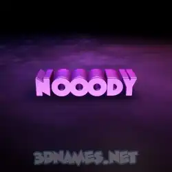 nooody in Big Purple style - 3D name wallpaper