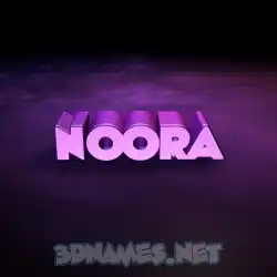 noora in Big Purple style - 3D name wallpaper