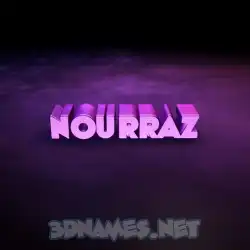 nourraz in Big Purple style - 3D name wallpaper
