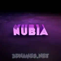 nubia in Big Purple style - 3D name wallpaper