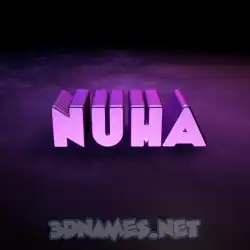 nuha in Big Purple style - 3D name wallpaper
