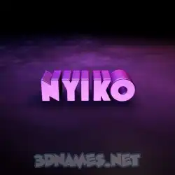 nyiko in Big Purple style - 3D name wallpaper