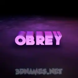 obrey in Big Purple style - 3D name wallpaper
