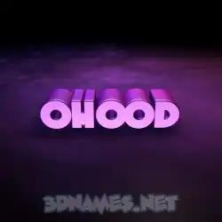 ohood in Big Purple style - 3D name wallpaper