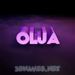olja in Big Purple style - 3D name wallpaper
