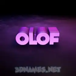 olof in Big Purple style - 3D name wallpaper