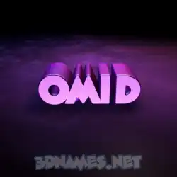 omid in Big Purple style - 3D name wallpaper