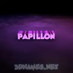 papillon in Big Purple style - 3D name wallpaper