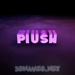 piush in Big Purple style - 3D name wallpaper