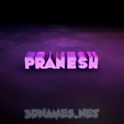 pranesh in Big Purple style - 3D name wallpaper