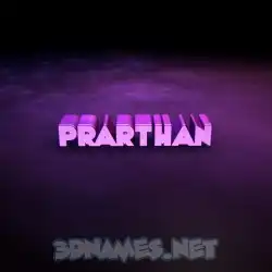prarthan in Big Purple style - 3D name wallpaper