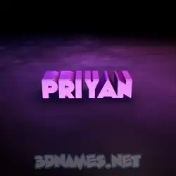 priyan in Big Purple style - 3D name wallpaper
