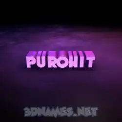 purohit in Big Purple style - 3D name wallpaper