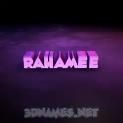 rahamee in Big Purple style - 3D name wallpaper