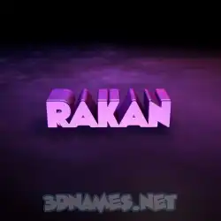 rakan in Big Purple style - 3D name wallpaper