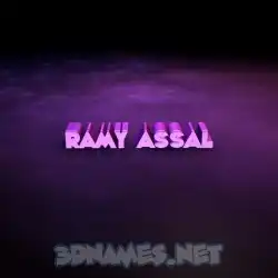 ramy assal in Big Purple style - 3D name wallpaper