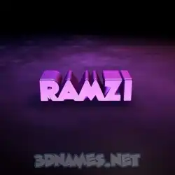 ramzi in Big Purple style - 3D name wallpaper