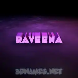 raveena in Big Purple style - 3D name wallpaper
