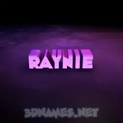 raynie in Big Purple style - 3D name wallpaper
