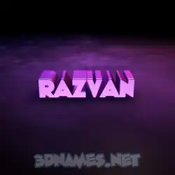razvan in Big Purple style - 3D name wallpaper