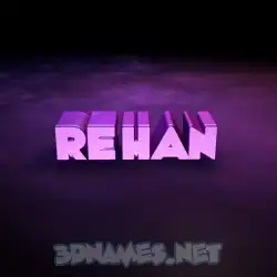 rehan in Big Purple style - 3D name wallpaper